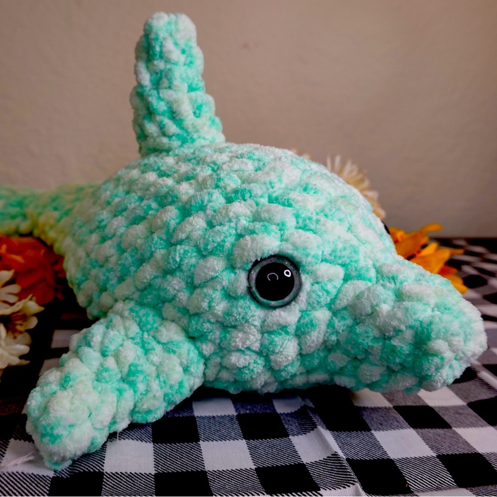 Malibu the Handmade Crochet Plushie Dolphin
